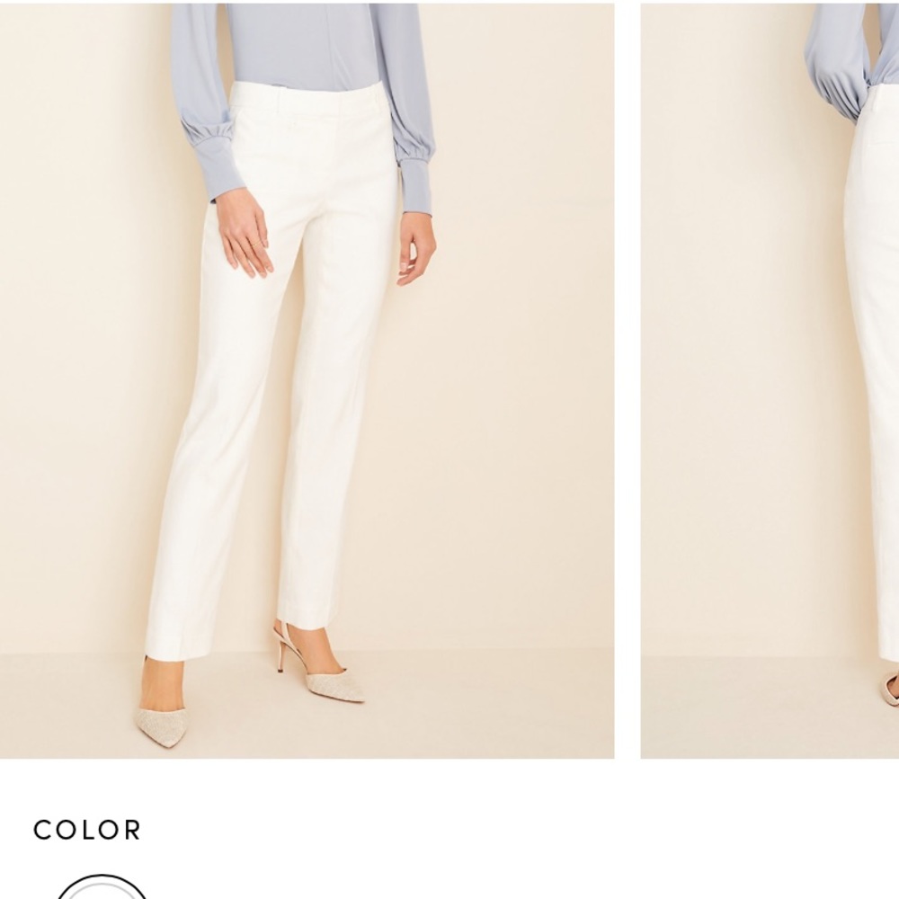 NWT White Ann Taylor straight mid rise pants